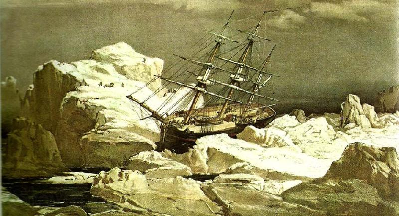 unknow artist robert mcclures skepp investigator sitter fast i isen norr om bankon France oil painting art
